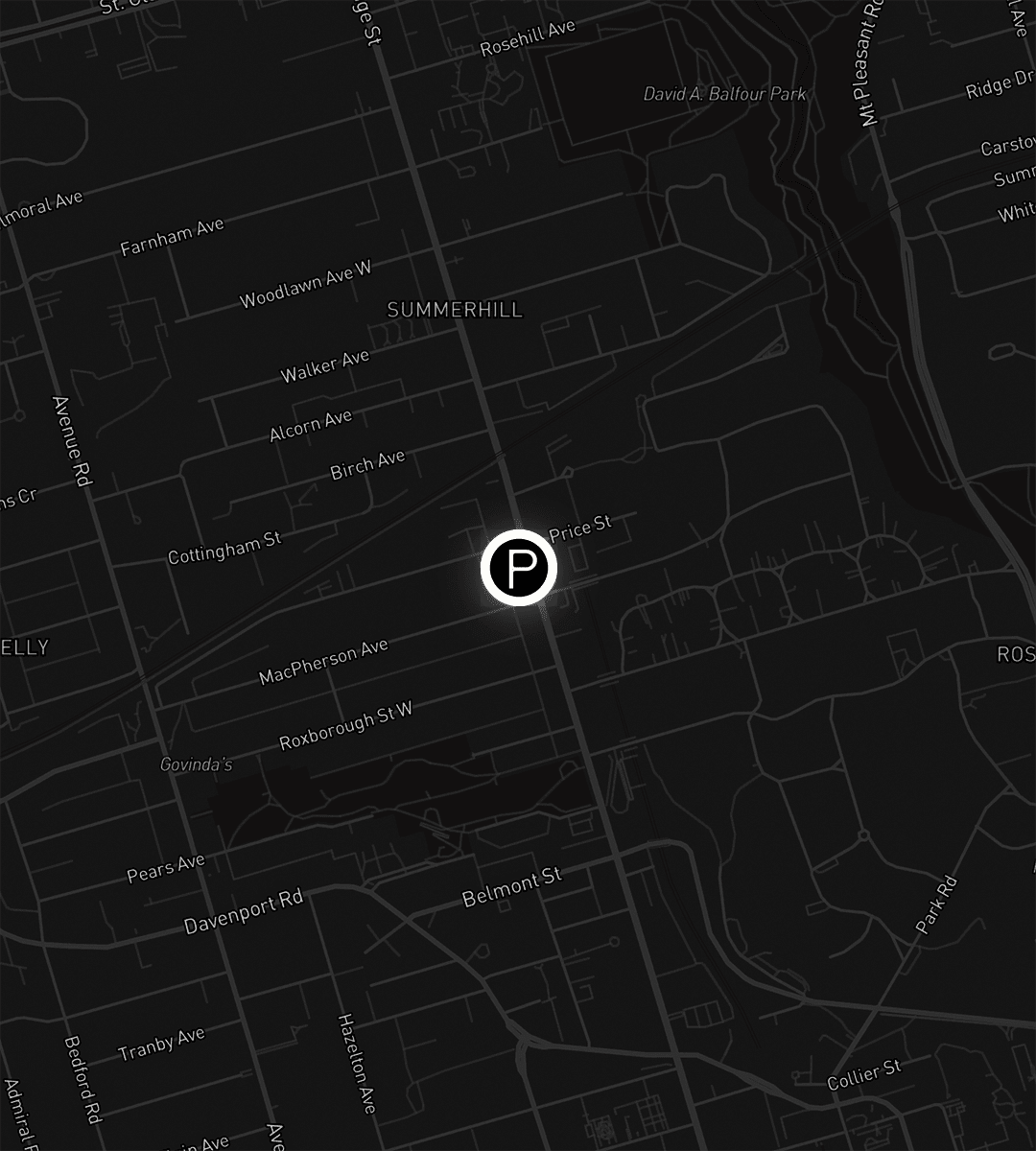 Map of the purpose yonge office in Toronto