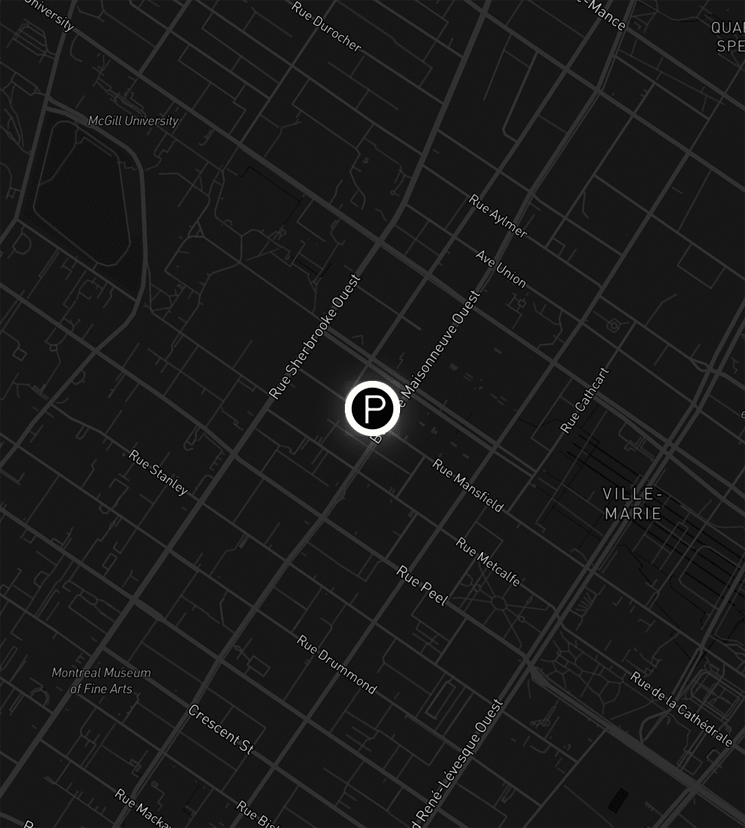 Map of the purpose office in Montreal